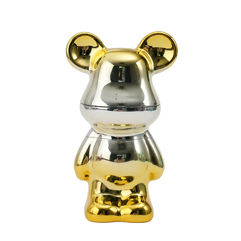 Factory 2024 new multi-color violent bear Tobacco grinder two-color electroplated zinc alloy violent bear Herb Grinder