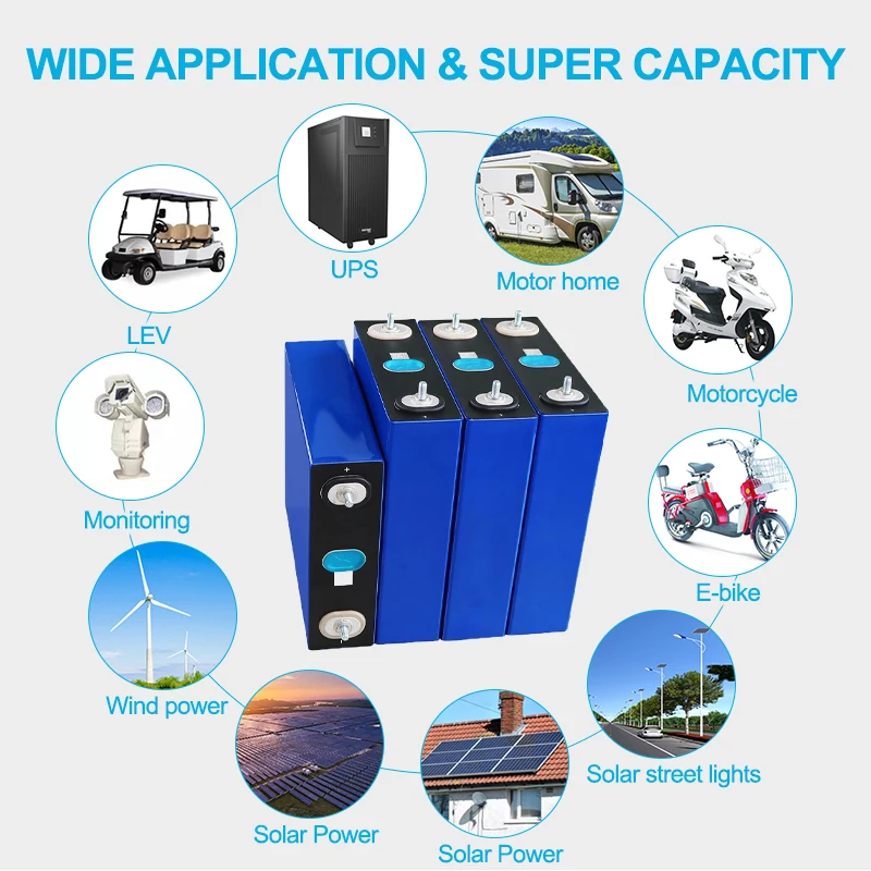 Customized 3.2v 12v 24v 48v 72v 100ah 300ah 200ah 400ah 500ah 800ah prismatic cell solar power lifepo4 battery