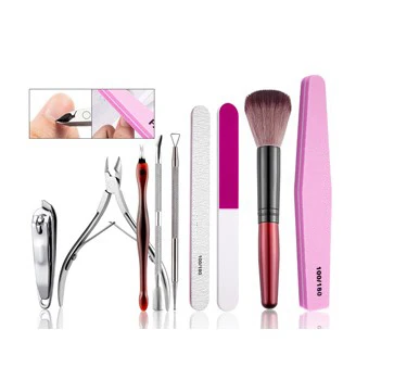 Wholesale Nail Clippers Kit Manicure Tools Nail File Scissors Makeup Brush Nail Care Tools Set