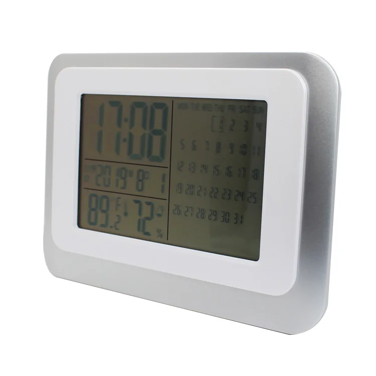 Large Screen LCD Digital Display Calendar Temperature and Humidity Snooze Alarm Clock