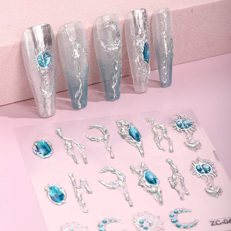 Wholesale Flower Butterfly Nail Stickers Decoration 3D Nail Decals Adhesive Sticker For Nail Art Salon