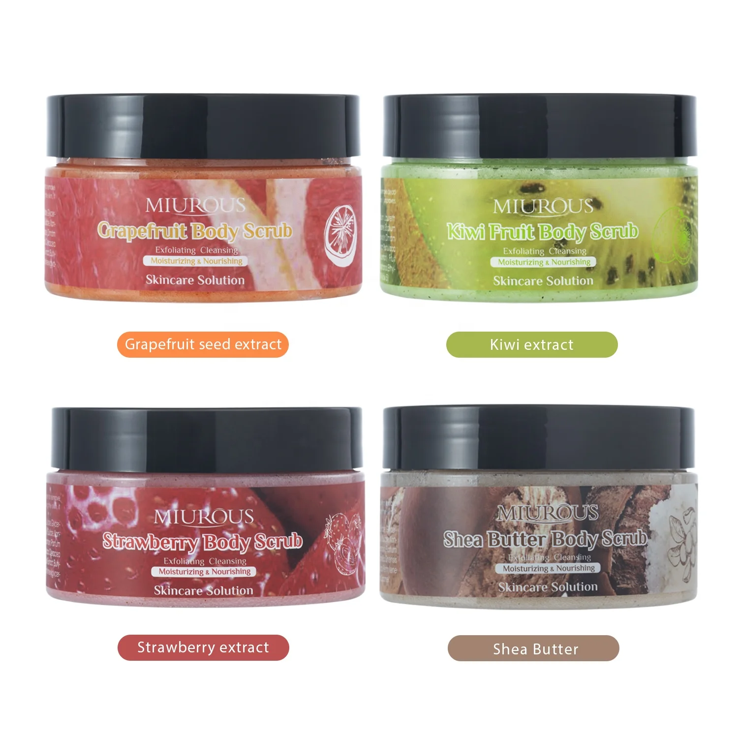 OEM 24k Gold Matcha Body Scrub Bulk Anti Aging Moisturizing Remove Dead Skin Face And Body Exfoliating Scrub Set Private Label