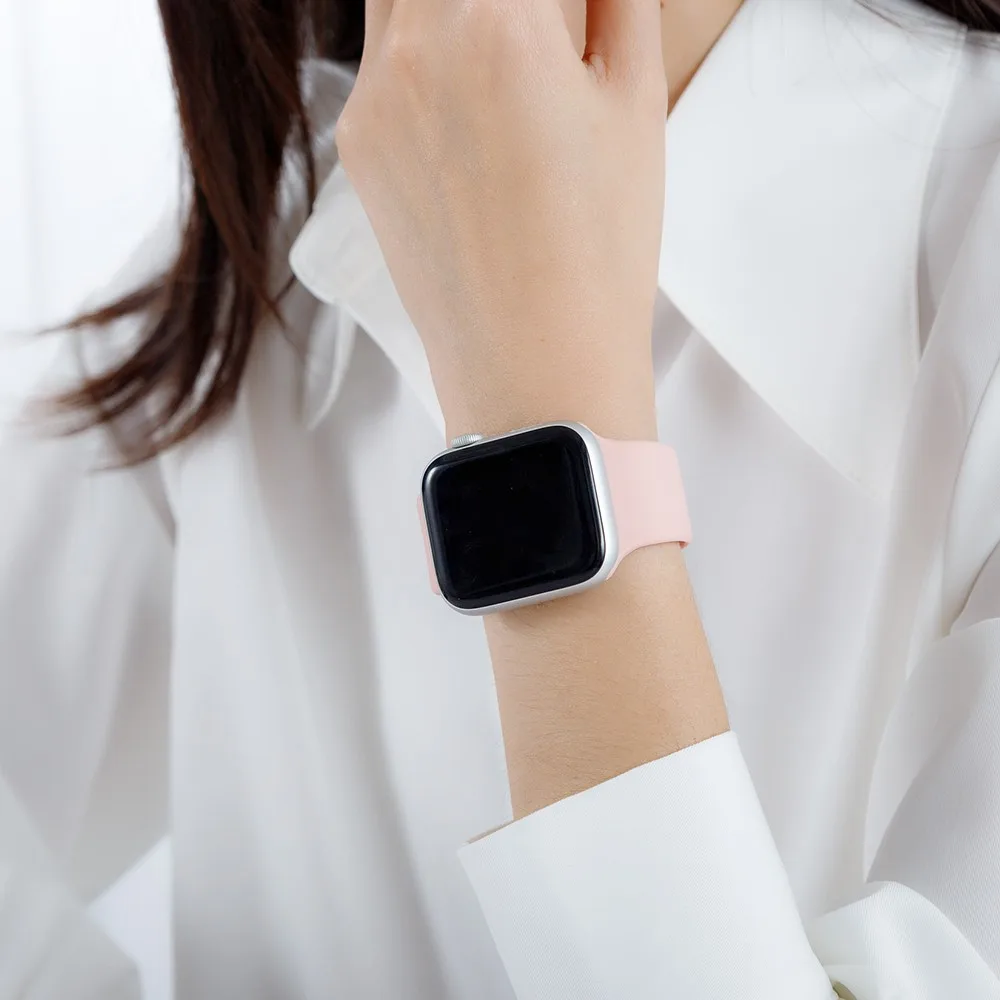 Ремешок силиконовый для Apple Watch Series 6 5 SE 38 мм 42 мягкий резиновый браслет iWatch 6/5 40