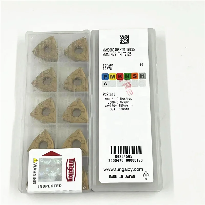 Original Japan turning carbide cnc tools insert  WNMG080408-TM T9125