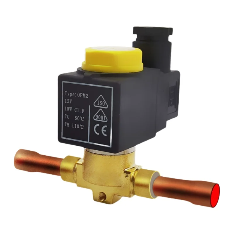 1/4' DC12v Welding Solenoid Valve Coil DC 24V Cold Storage Unit Freon Central Air Conditioning Switch Solenoid Valve