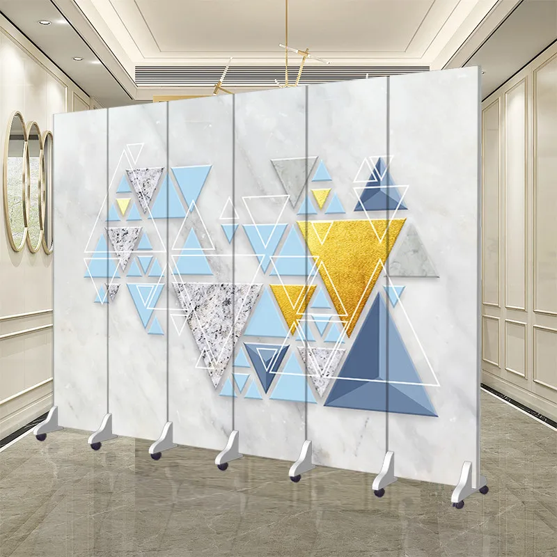 Simple modern living room home mobile partition wall sliding office shelter bed folding screen