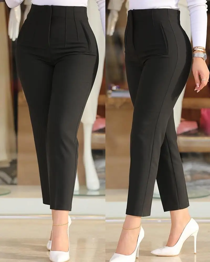 Hifive Spring and Summer Ladies Office Wear Casual Pencil Pants Trousers for Women
