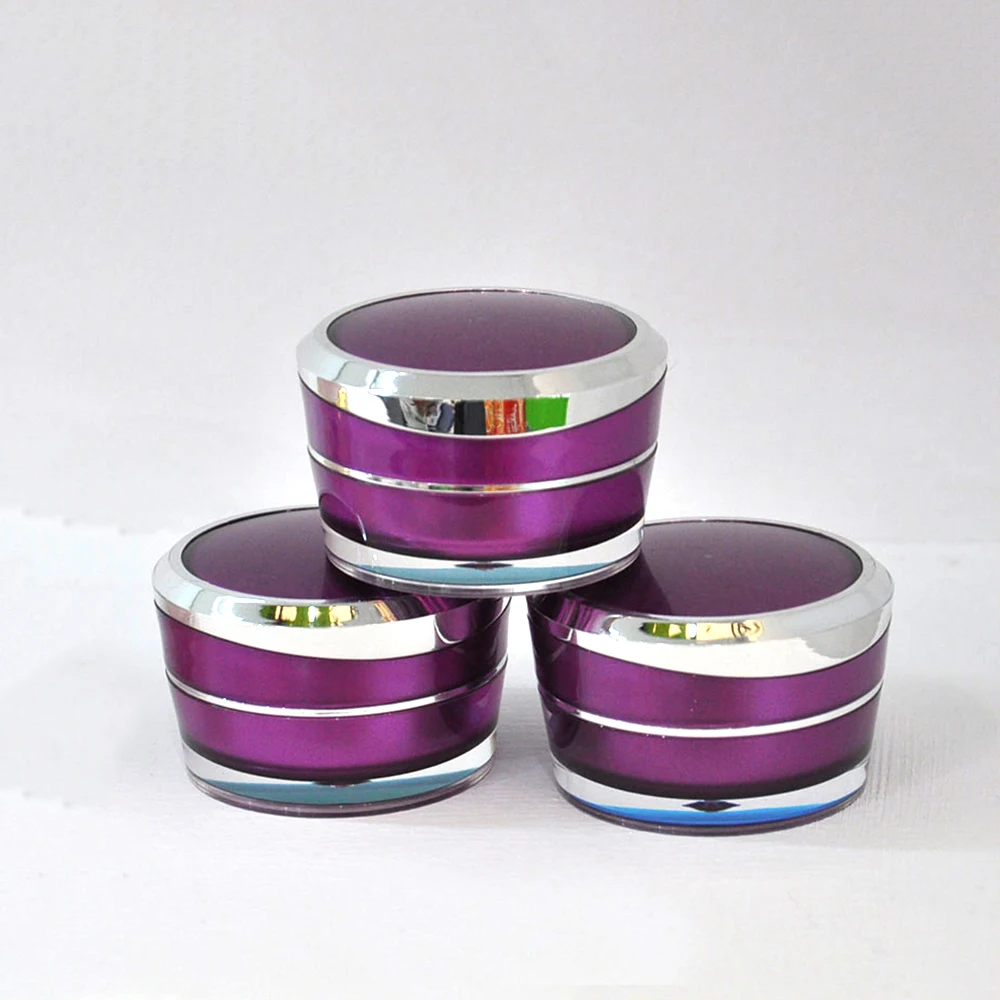 2g 5g 10g 15g 30g 50g Purple Acrylic Cosmetic Cream Jar Container for Nail Gel