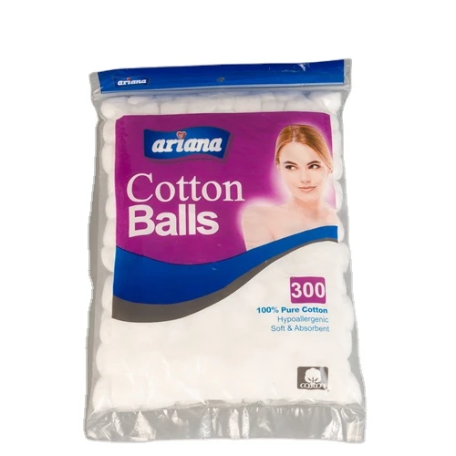 High quality & best price cotton balls custom cosmetic ball prime 300pcs white absorbent cosmetic cotton balls