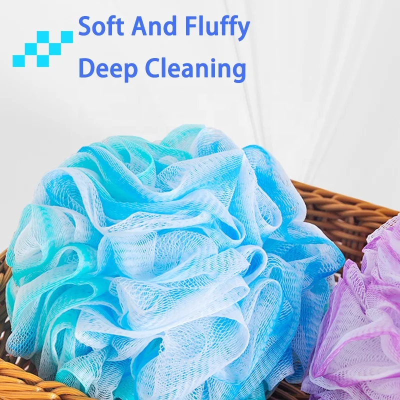 Bath Mesh Pouf Shower Ball Body Scrubber Firmer and Durable Bath Shower Loofah Sponge 75g Konjac Sponge 1pcs/opp Bag Exfoliating