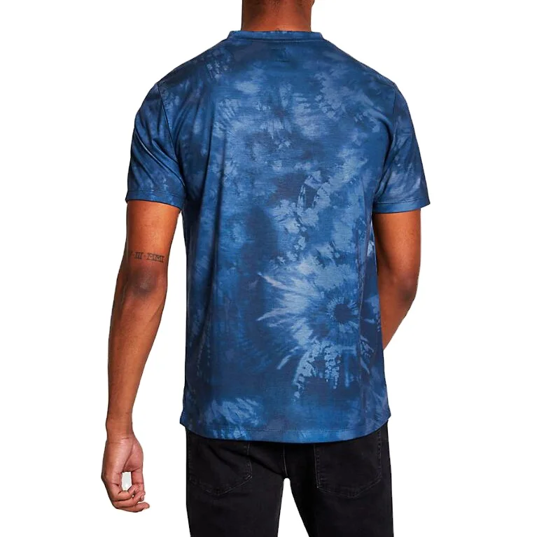navy skull tie dye printed slim fit t wholesale fashion t-shirts