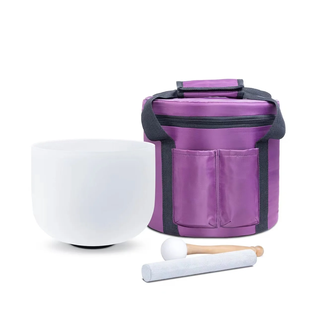 Donghai wholesale white singing crystal bowls frosted quartz bowls  meditation sound healing yoga therapy for sale