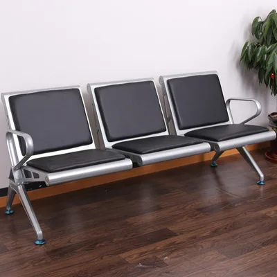 Ergonomic Airport Chair Stainless Steel Waiting Room Bench for Hospitals and Public Lounges  High Hardness Electroplated Finish