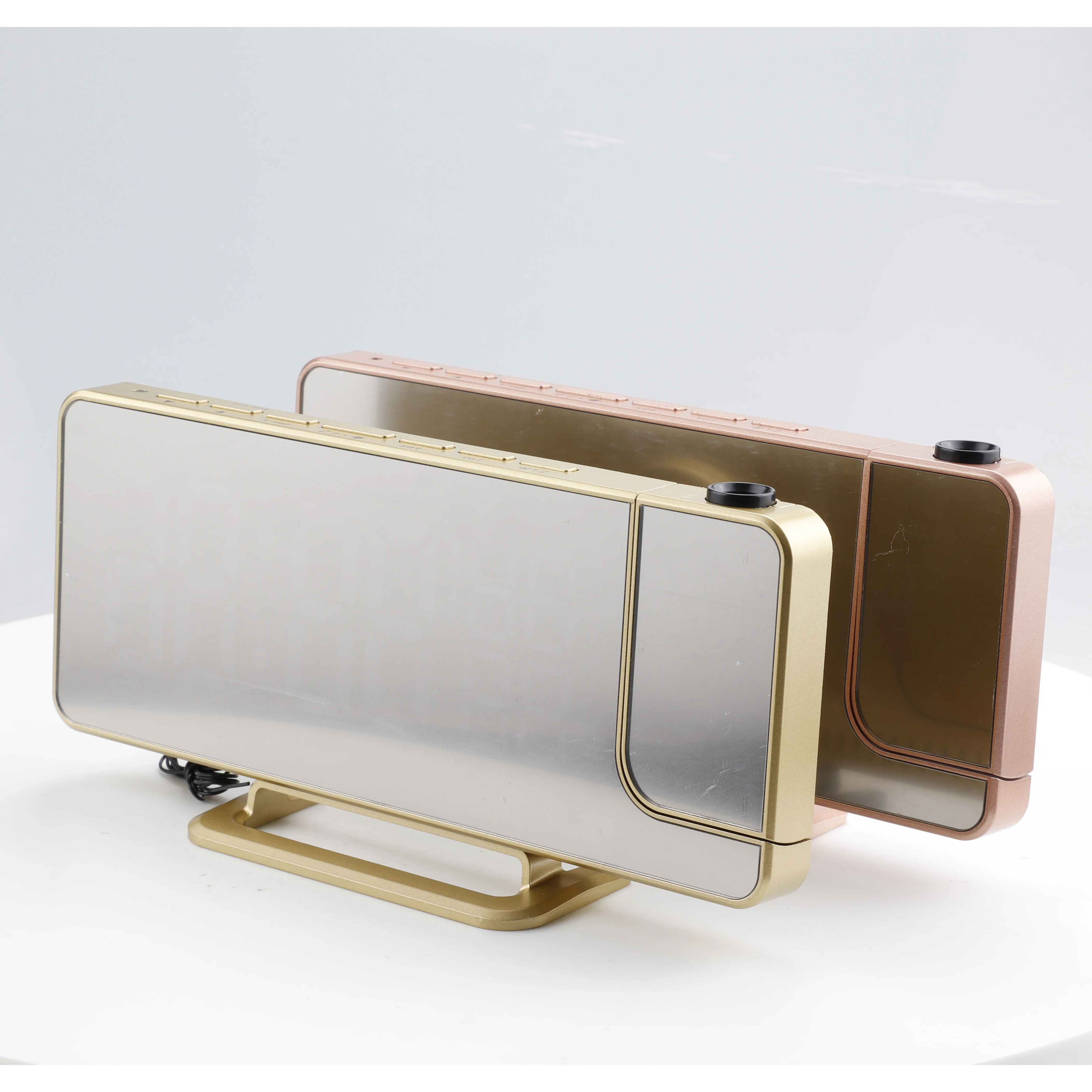 3D Clocks Home Decor Clock Desktop Digital Plastic Calendar Gold Black Alarm Office With Charger Oclock