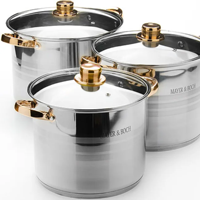 Japanese Casserole Casserole Induction Stainless Steel Stock Pot Heavy Duty Cookware 3 Sizes Sets