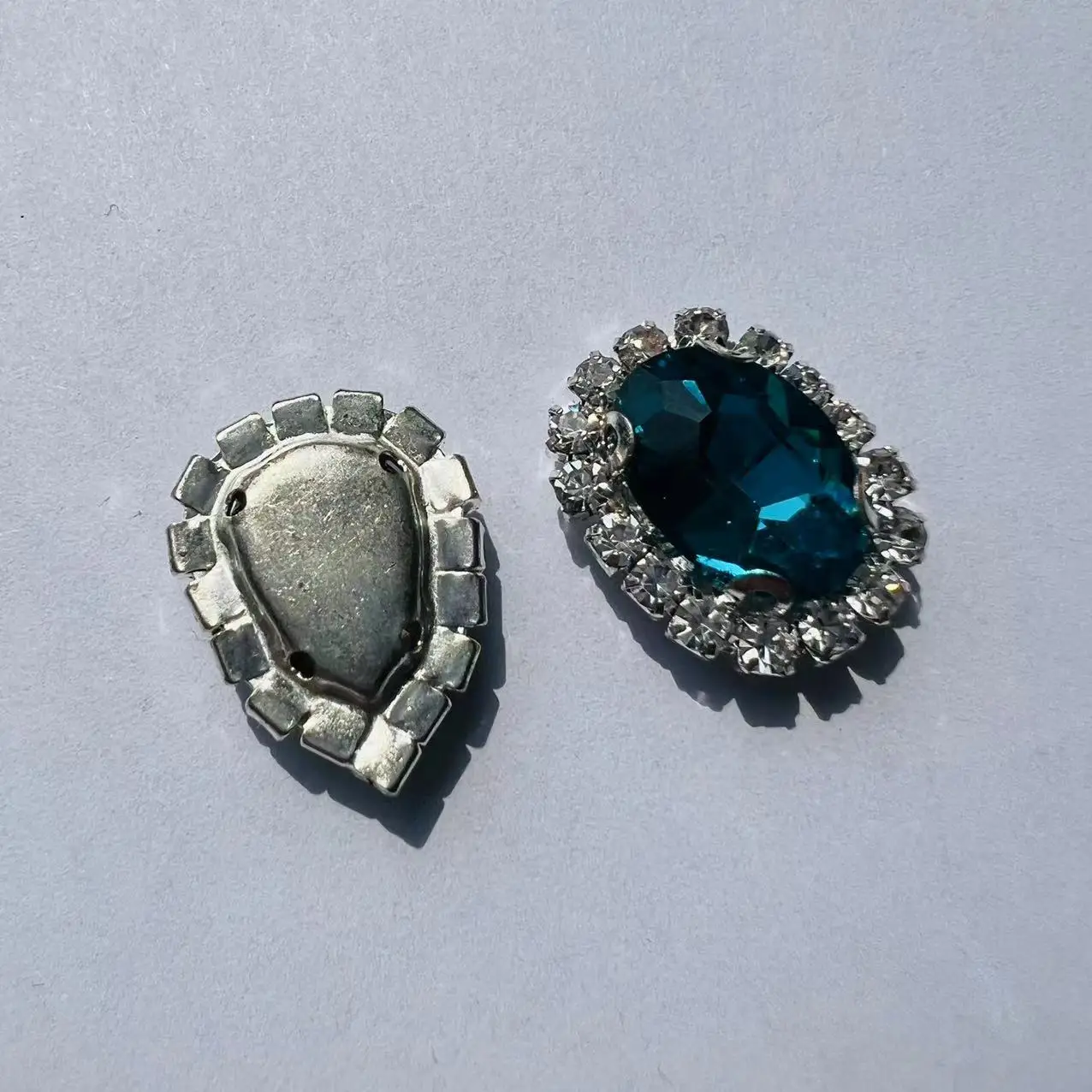 Crystal rhinestone buckle shank button rhinestone shank buttons with holes Flower brooch DIY decor Clothes denim pocket dress