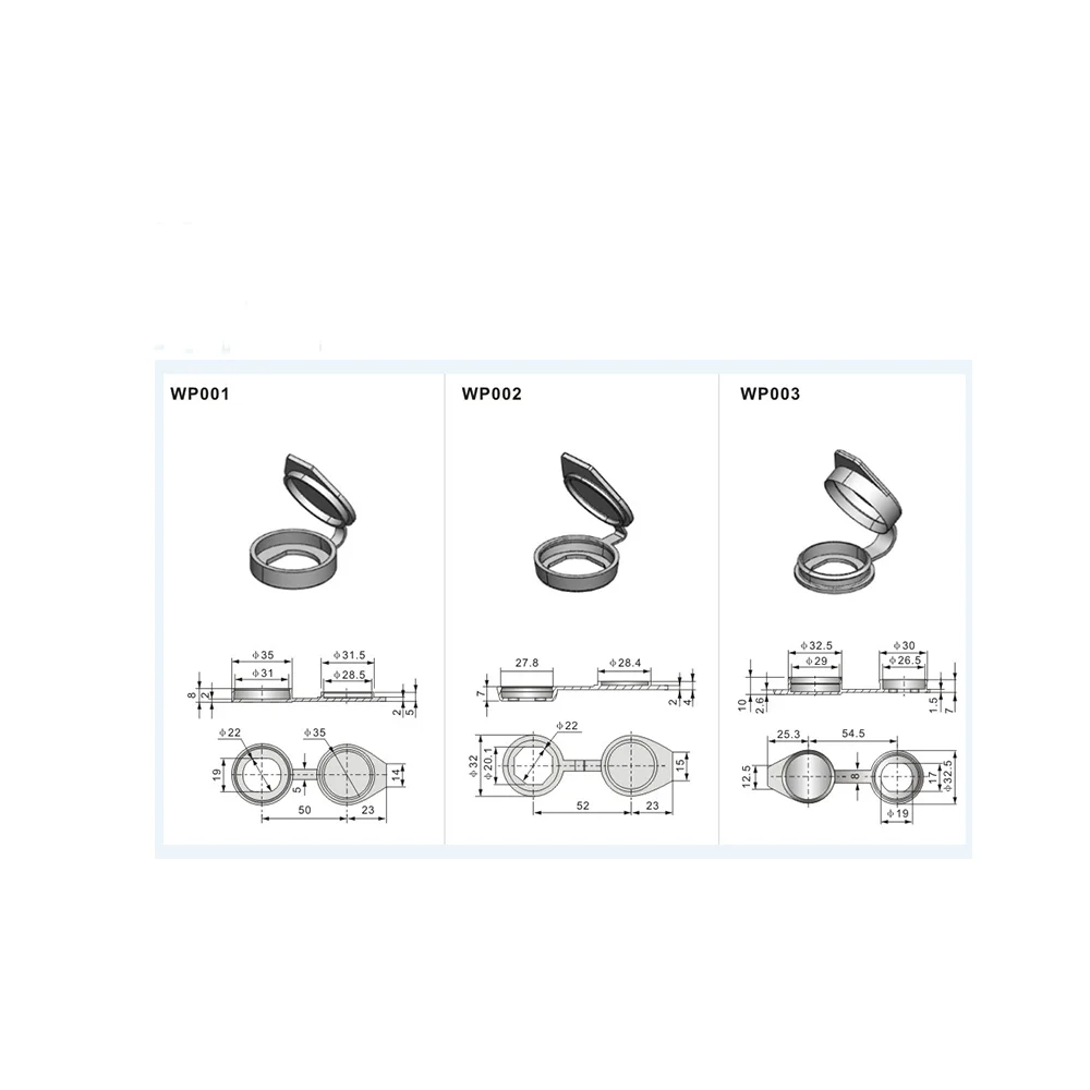 WP cover  industrial black plastic cabinet cam  lock  waterproof cover