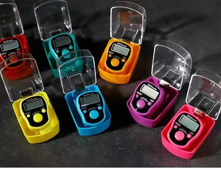 Johold LED Light Finger Counter Ringing Tally Counter Stitch Marker Sewing Knitting Electronic Resettable Digital Counter