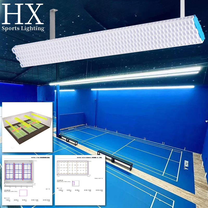 HuaXiang Indoor anti-glare badminton court lights anti-blinding gym basketball court lights table tennis court Linear lights