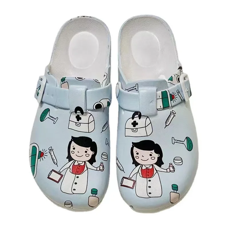 2022 Printing Pattern Comfortable Working Light Tie Dye Colorful Casual Sandal Medical EVA Nurse Shoes