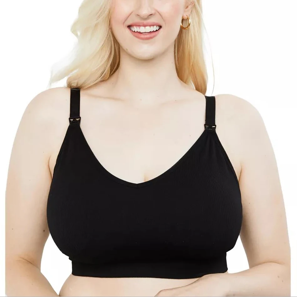 Designed for plus size breast easy one hand clasp down seamless wire free comfortable breastfeeding bras for maternity nursing