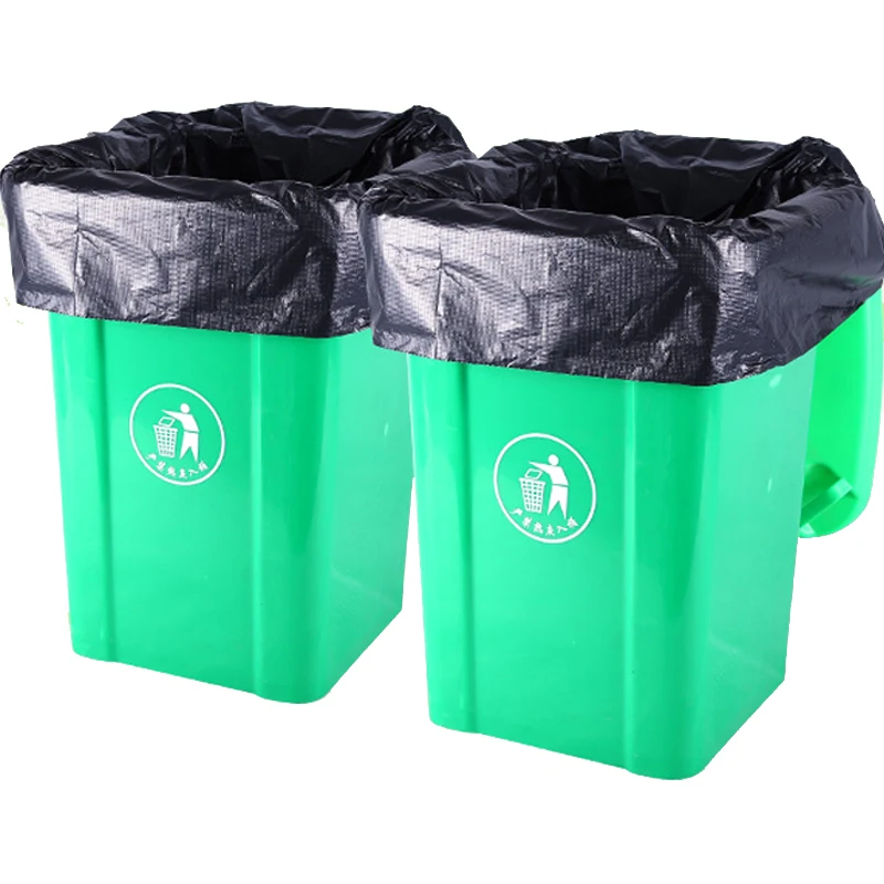 Custom printed plastic pe big 30 micron yellow black refuse bag recycled material garden pink blue garbage trash bags