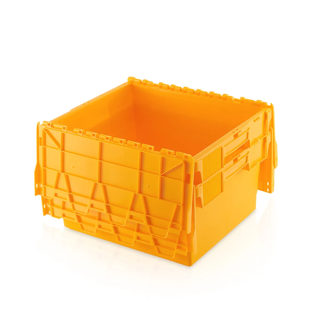 Heavy duty industrial hot sale large plastic moving storage stackable crate with lid