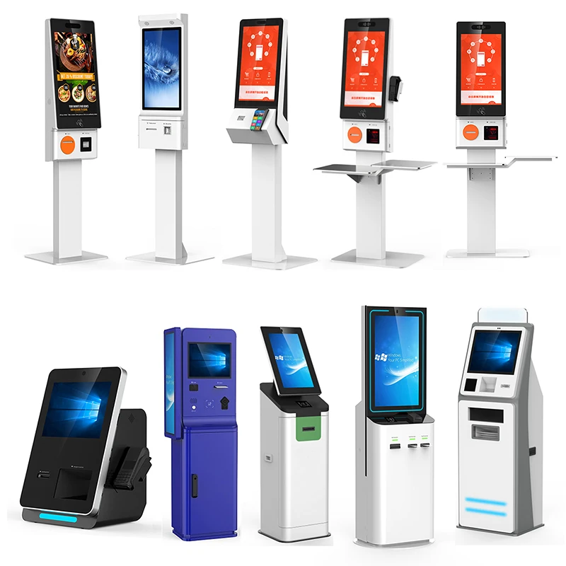 23inch Payment Kiosk Automated Order Machines Self Checkout Supermarket Equipment Queue Ticketing Machine