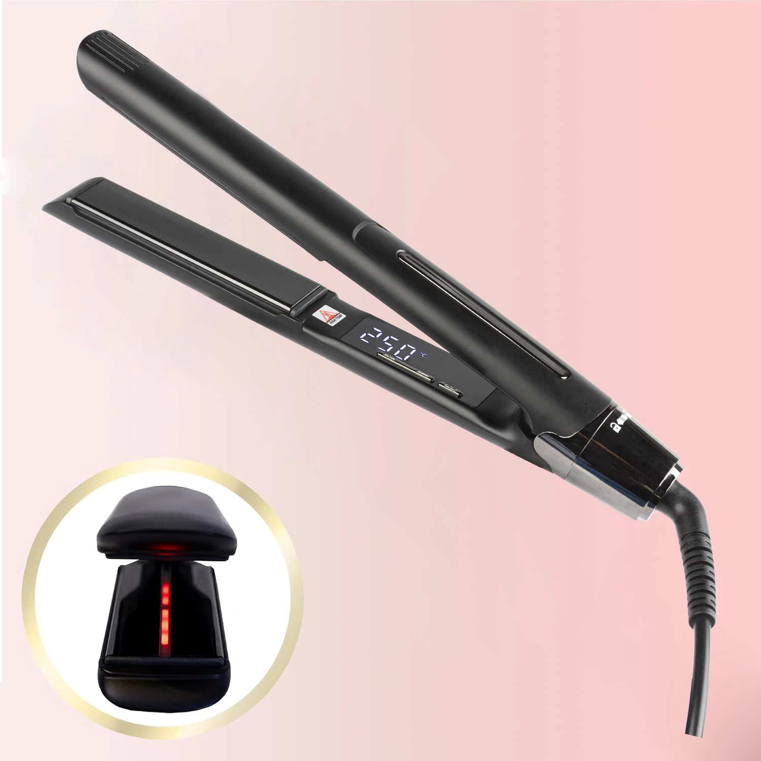 480 Degree Private Label Ceramic Infrared custom flat iron Hair Straightener 2 in 1 titanium Flat Irons with infrared light