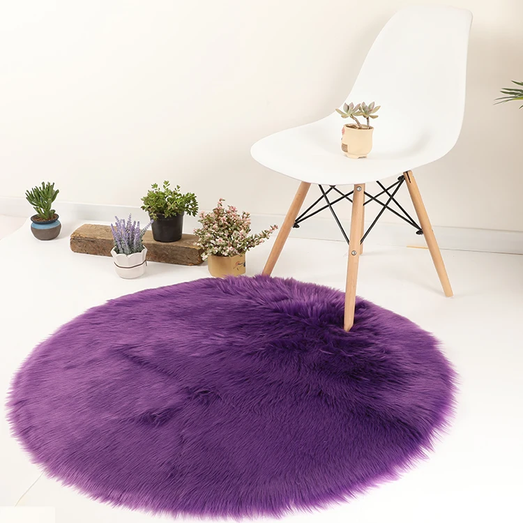 Wholesale cheap price thick fluffy faux suede fabric sheepskin rug fake fur