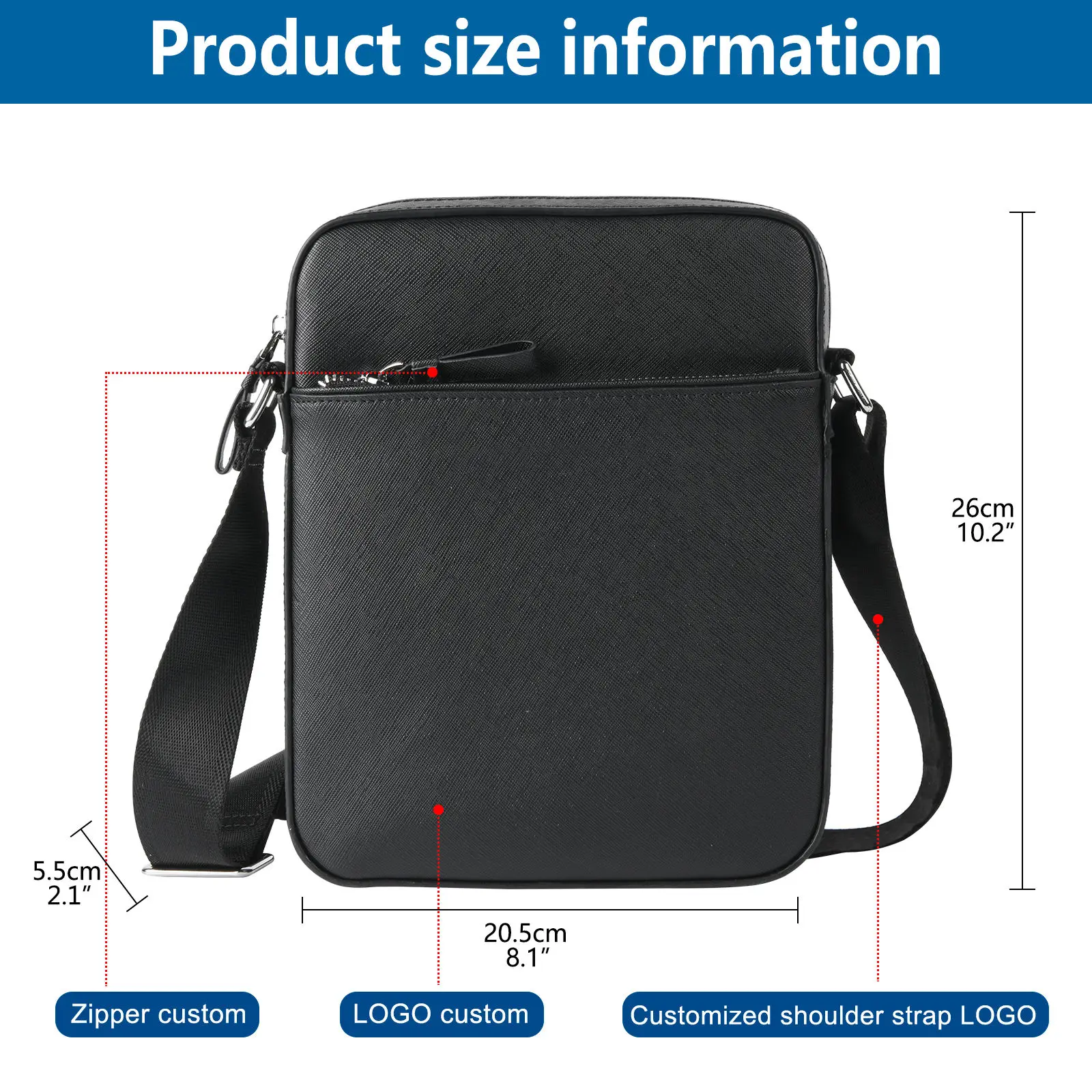 Custom PU casual messenger mens bags fashion sling leather crossbody shoulder bag man leather shoulder bags for men