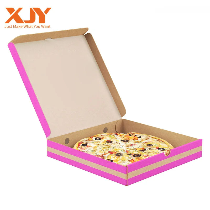 XJY High grade machine making 12 inch black custom pizza boxes with logo