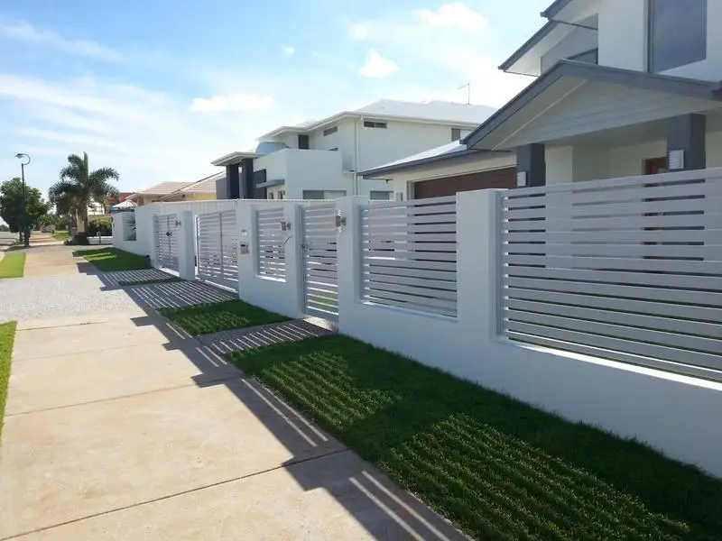 Aluminium Garden Gate Fence Laser Welding simple modern horizontal Style Waterproof Powder Coated Metal Decoration Support