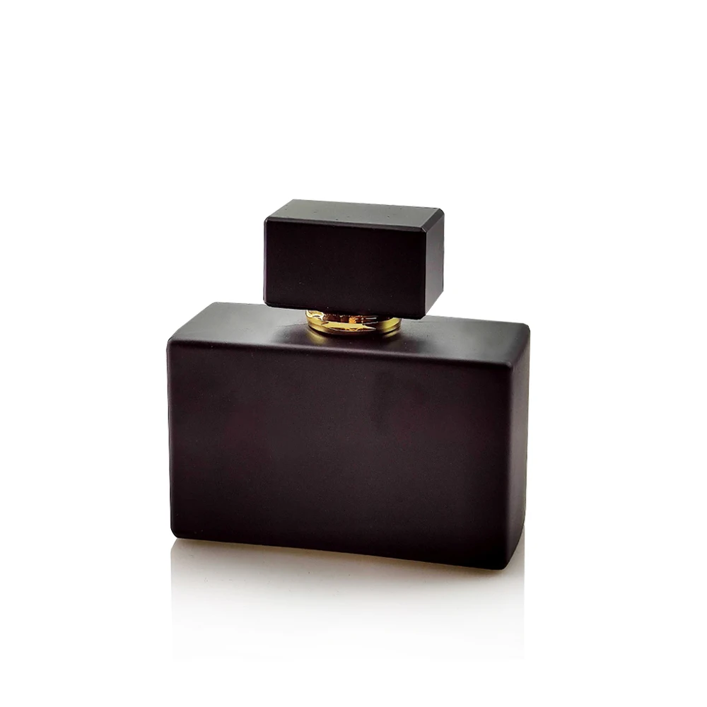 50ml luxury stocked ready to ship matte black parfum bottle with luxurious gold zamac cap black wood plastic cap
