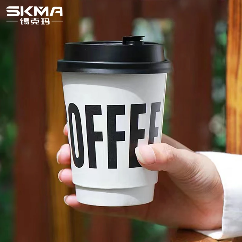SKMA Factory printing custom 10oz 350ml disposable paper coffee cups takeaway paper cups for hot drinks