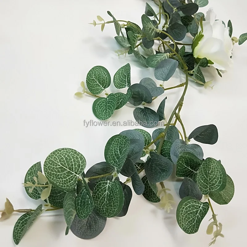 Fuyuan Шелковый эвкалипт гирлянда десмодиум лисимейя деньги дерево листья виноград розы гирлянда для дома Свадьба Рождество украшение