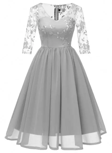 2019 New Arrivals Half Sleeve V-Neck Applique A-Line Prom Dress Bridal Wear