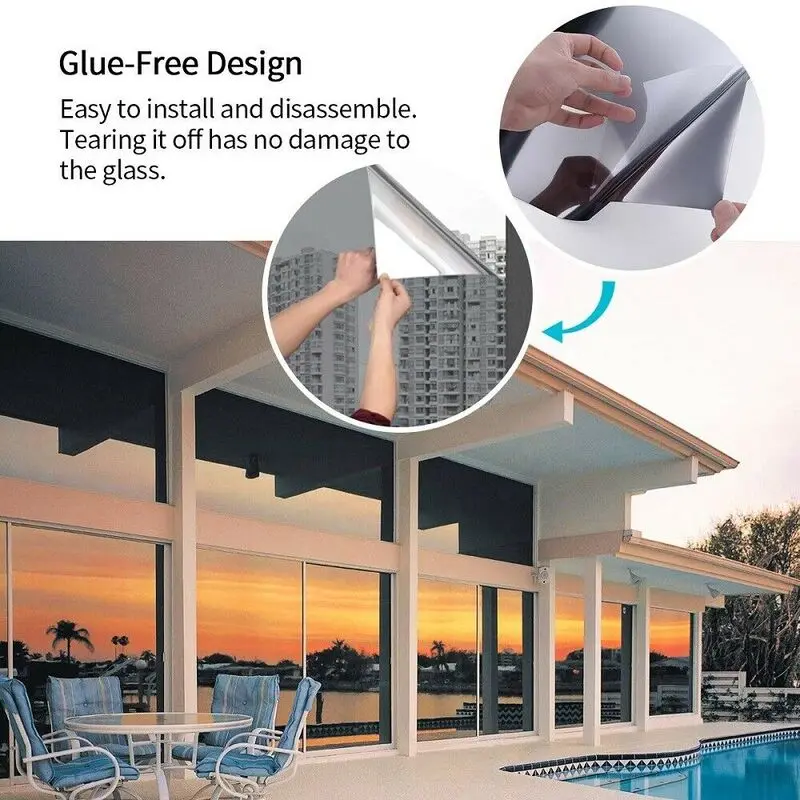 UV Rejection Heat Insulation Building House Window Glass Solar Tinting film One Way Vision for Architecture