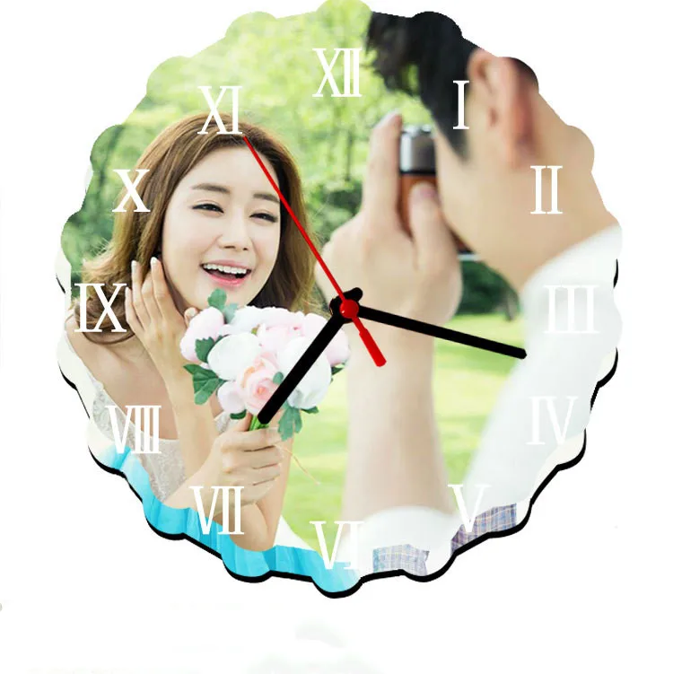 Round blank mdf wooden sublimation wall clock face sublimation wall clocks.