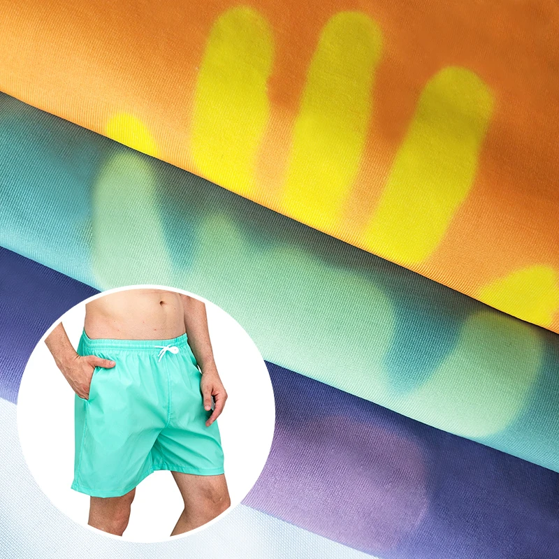 Temperature Color Change Treatment 100% Polyester Microfiber Brushed Thermochromic Fabric Thermochromic Fabric Chameleon Texture