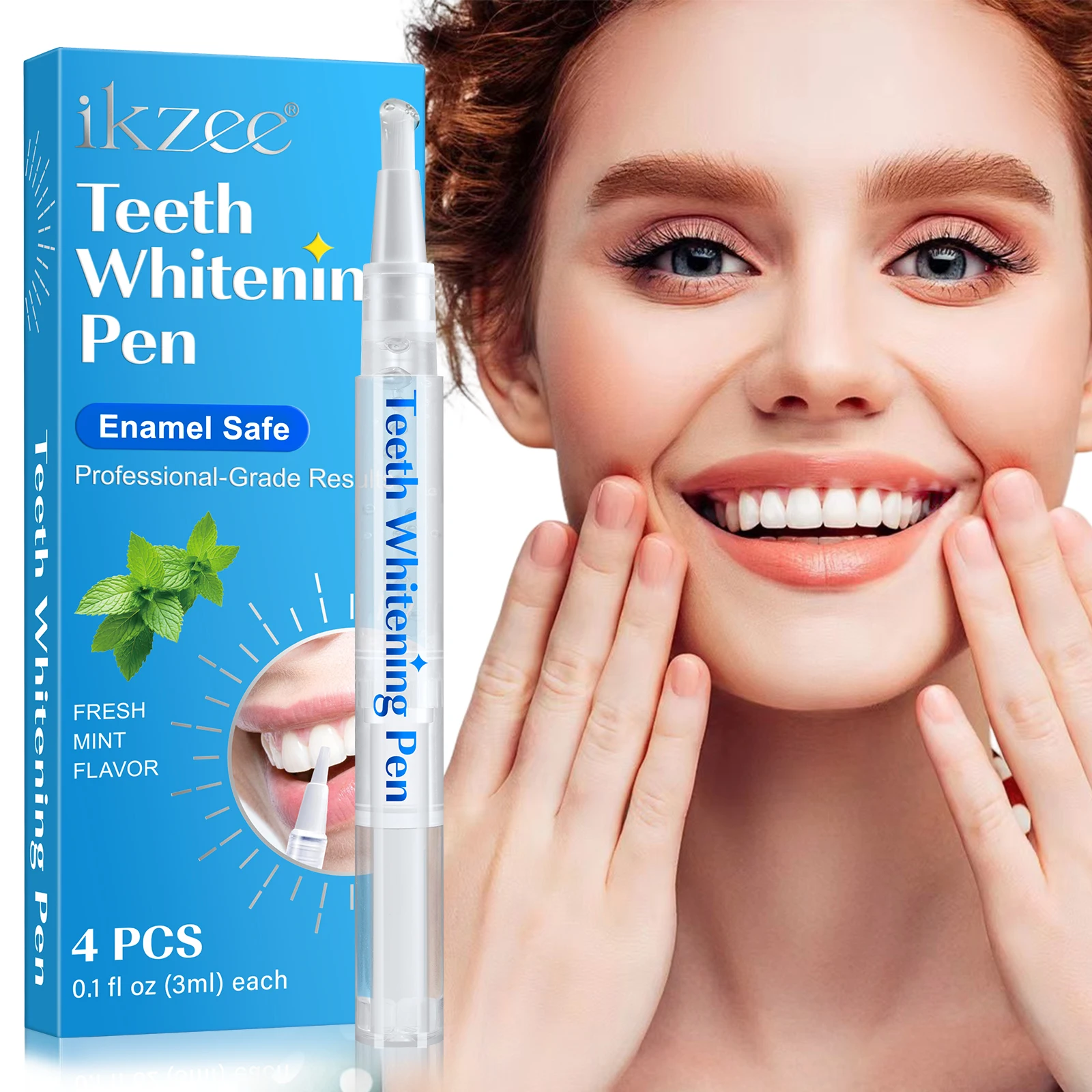 IKZEE carbamide peroxide 0.05% mint 4pcs dazzling white instant teeth whitening pen kit teeth whitening gel pen