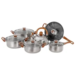 German stainless steel Nonstick cookware set 12 pieces a set of Stock Pot Stew Pan cooking frying pots with tea pot