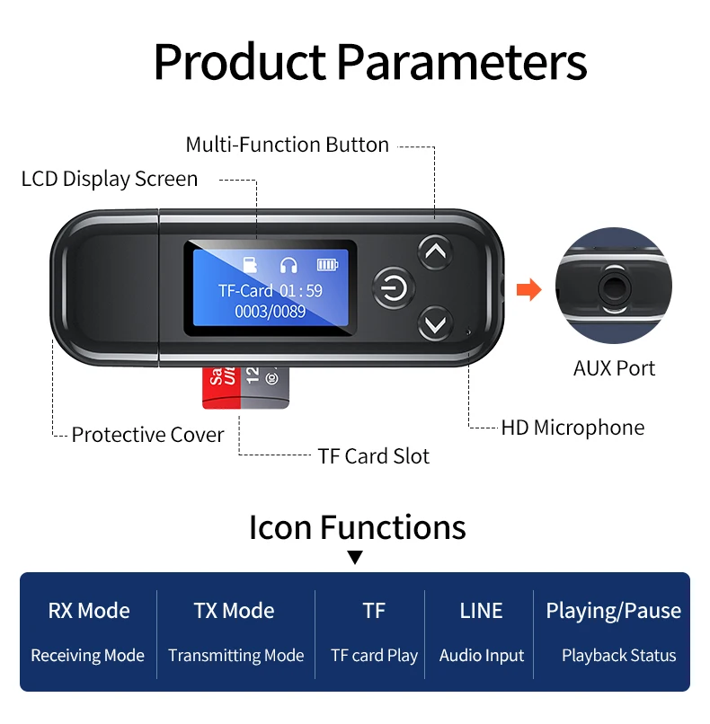 Usb bluetooth передатчик ТВ aux адаптер для автомобиля 5 0 usb