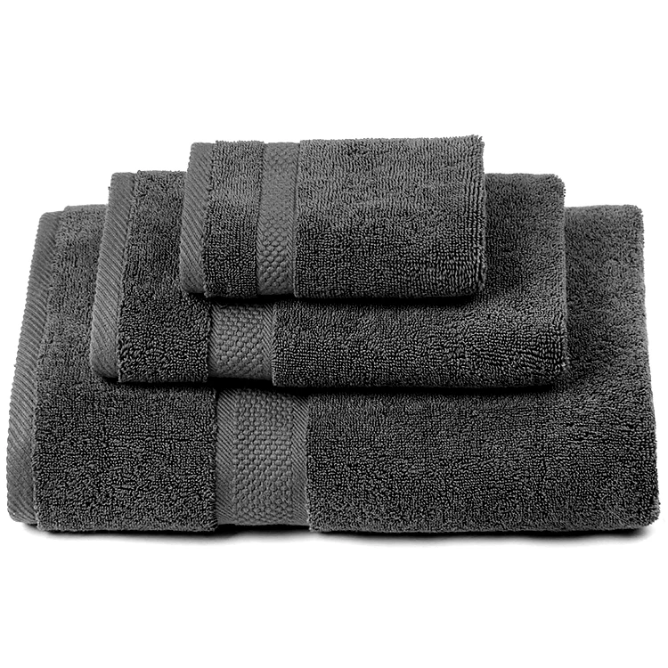 Wholesale 100% cotton solid terry 3pieces bath towel set with customized logo