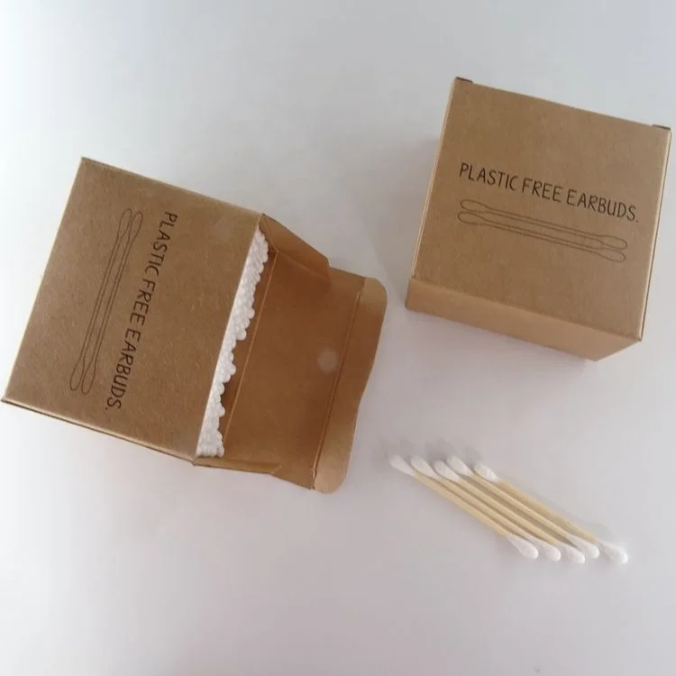 Eco-friendly Plastic Free Disposable Makeup Use Household Wound Care Products Bamboo Cotton Ear Bud