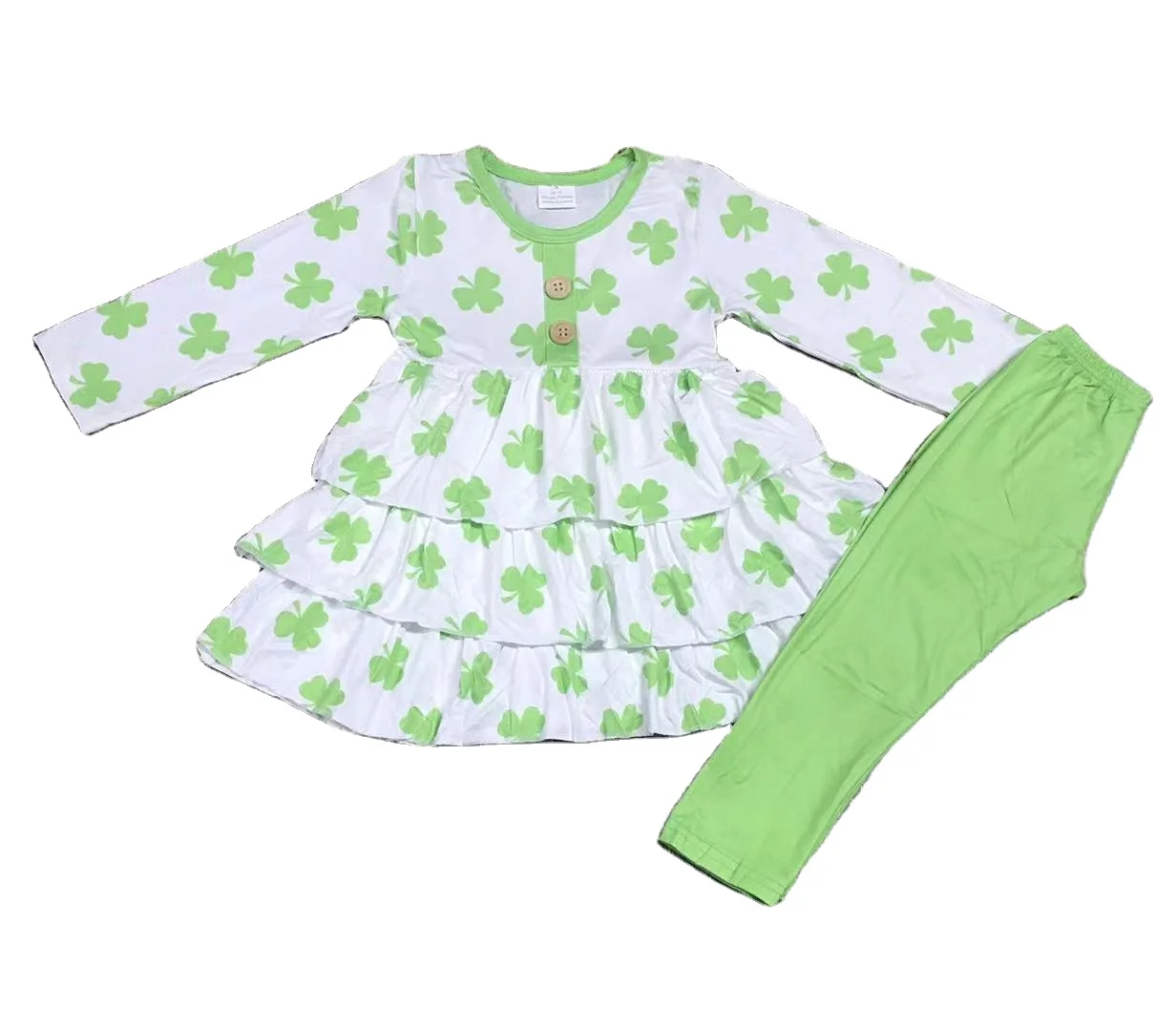 new design spray-ink cover rainbow print bell bottom wholesale boutique clothing set