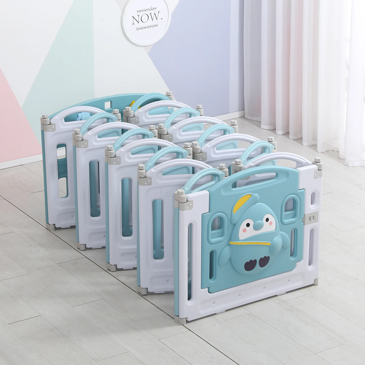 High Quality Free Installation HDPE Playpen Baby Safety Fence Corral Bebe