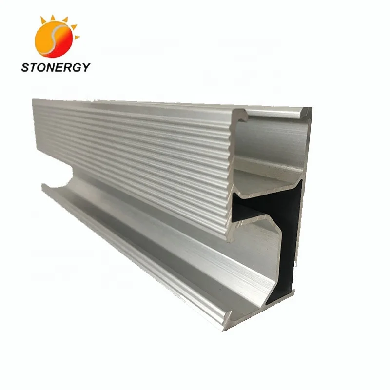 Коммерческий Монтажный кронштейн для солнечной панели, алюминиевая направляющая, поддержка из анодированного серебра, установка солнечной панели, крыша