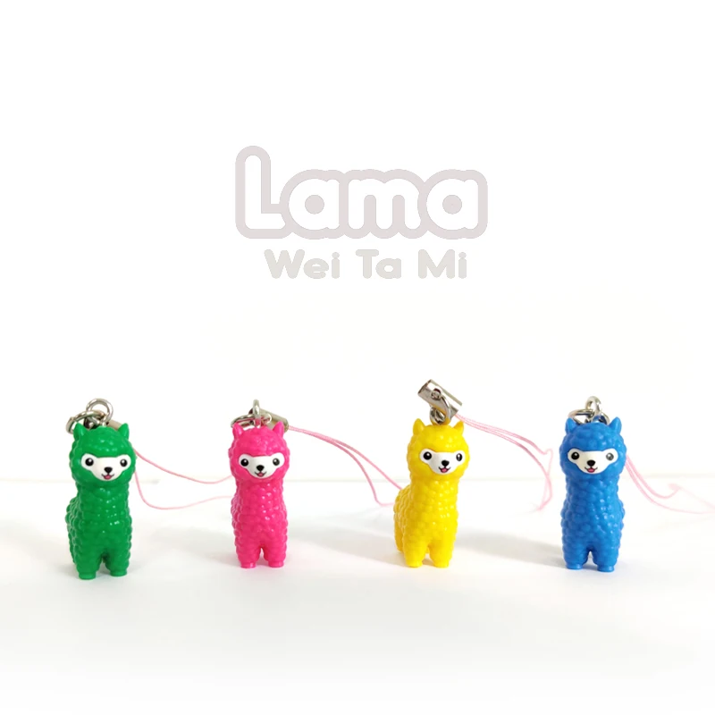Hot sale PVC Animal alpaca LAMA soft animal keyrings alpaca keychains