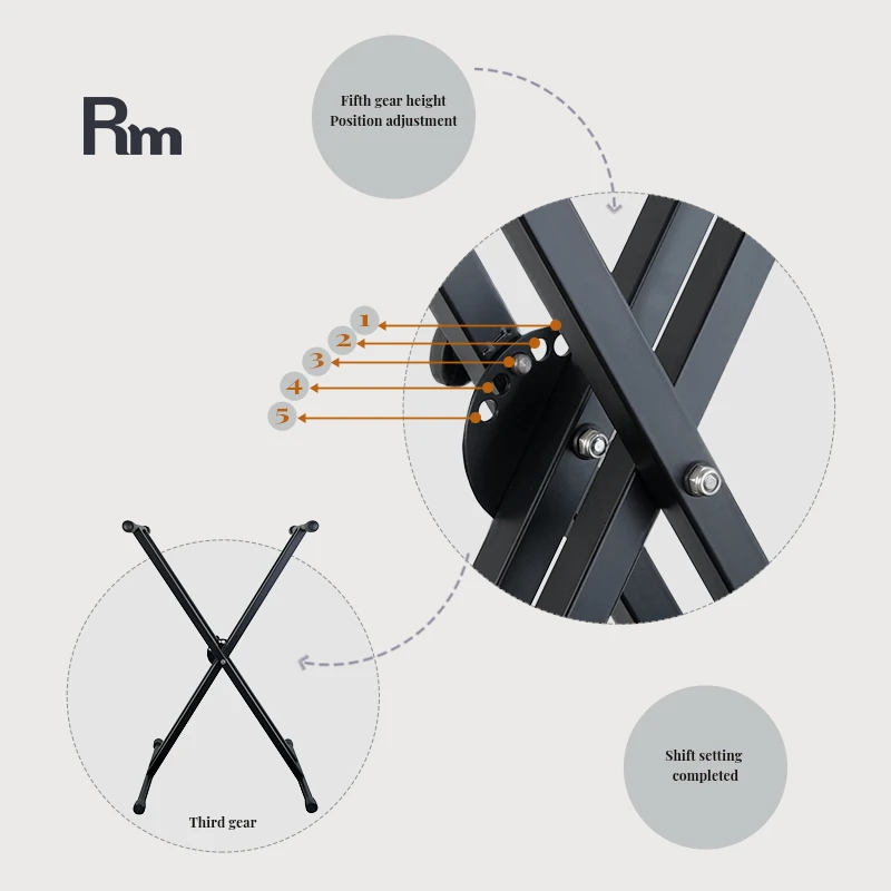 Rainbow musical KXS-Rm04  54/61key Music Keyboard Stand Adjustable Double x design Keyboard Stand
